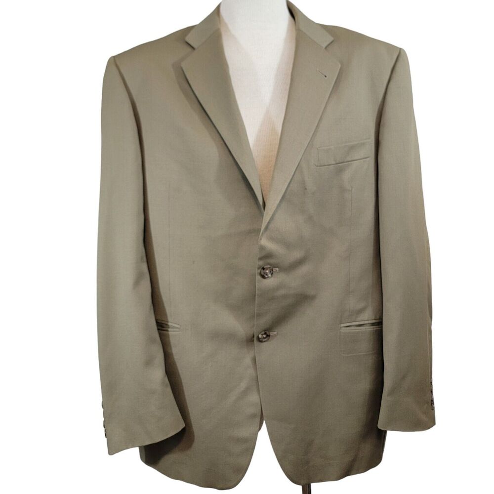 Burberry London Blazer Mens 44R Green Worsted Wool Sport Coat Career Workwear